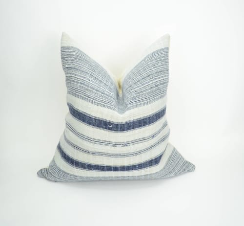 hmong pillow cover // striped woven cushion // hemp pillow | Pillows by velvet + linen