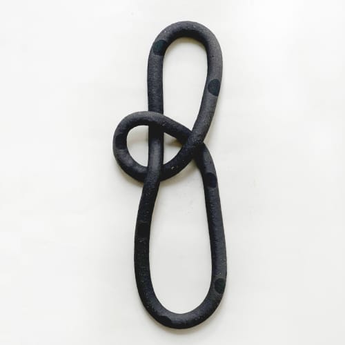 Clay Object 81- Black Dots Circle (Dark Brown) | Sculptures by OBJECT-MATTER / O-M ceramics