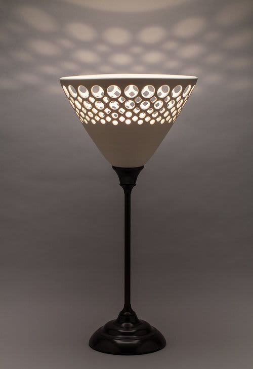 Conical Demi Lace Table Lamp | Lamps by Lynne Meade. Item made of stoneware