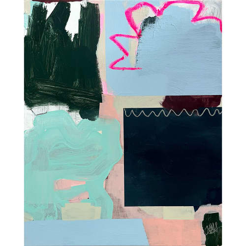 Pink Flower Above It All | Mixed Media in Paintings by Nicole Simms