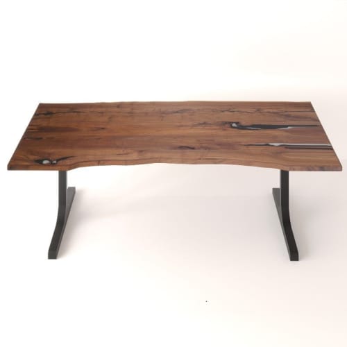 Onda Epoxy Filled Walnut Rectangular Dining Table / Desk | Tables by Holzsch