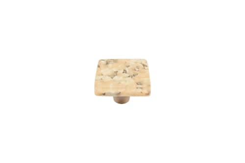 Pebbles Light Oatmeal Square Knob | Hardware by Windborne Studios. Item made of stone with glass