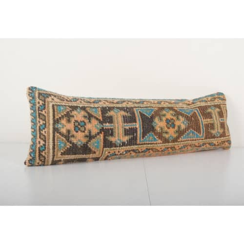Ethnic Turkish Lumbar Wool Rug Pillow, Anatolian Oushak | Sham in Linens & Bedding by Vintage Pillows Store. Item composed of fabric