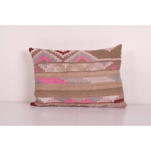 Queen Boho Woven Pink Bedding Kilim Pillow Cover, King Long | Cushion in Pillows by Vintage Pillows Store