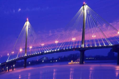 Clark Bridge over the Mississippi sunrise in Alton, Illinois | Photography by Coblitz Creative Concepts, LLC