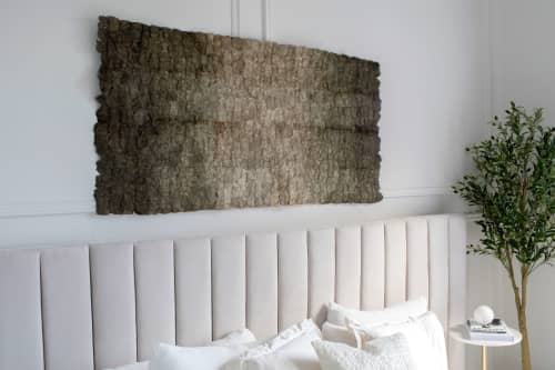 Plant Dyed Wild Silk Wall Hanging - Color Field-Natural Sage | Tapestry in Wall Hangings by Tanana Madagascar. Item made of fabric