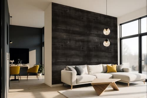 Black Wood Wall Wallpaper | Wall Treatments by ELOISE WORLD STUDIO
