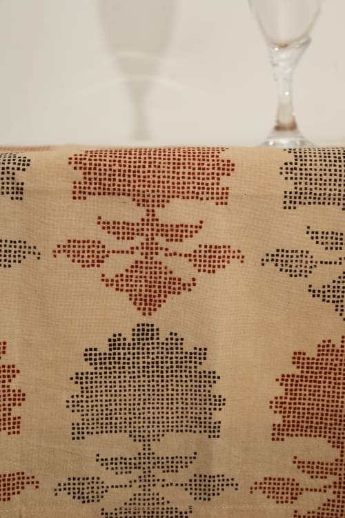Timeless Tradition Kalamkari Tablecloth | Linens & Bedding by Ninéh