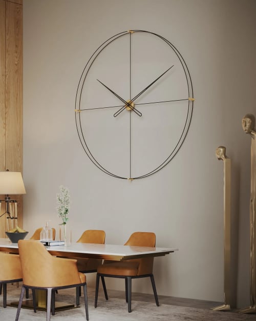 Timeless Large | Clock in Decorative Objects by MCLOCKS. Item made of oak wood with steel