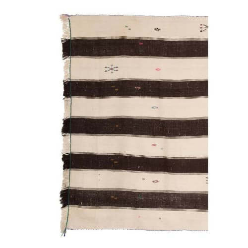 Vintage Turkish Hemp Kilim Rug 5'10" X 11'4" | Small Rug in Rugs by Vintage Pillows Store. Item composed of cotton