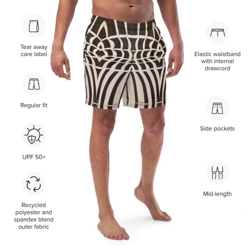 Men's Trunks - Optical Web - Op Art Black & White Illusion | Work by Eman's Gallery