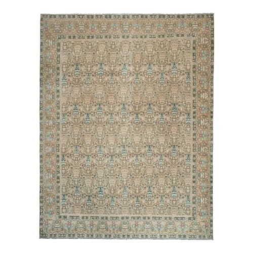 Handknotted Contemporary Large Turkish Oushak Rug | Area Rug in Rugs by Vintage Pillows Store. Item made of cotton with fiber