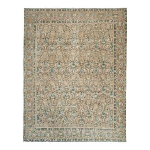 Handknotted Contemporary Large Turkish Oushak Rug | Area Rug in Rugs by Vintage Pillows Store. Item made of cotton with fiber