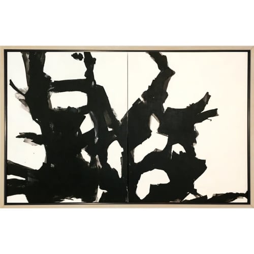 WINTERSONG (diptych) original painting | Oil And Acrylic Painting in Paintings by Stacey Warnix Studio. Item made of canvas