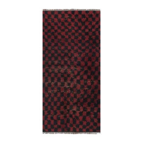 Vintage Organic Wool Red Turkish Tulu Rug 3'2'' X 6'4'' | Area Rug in Rugs by Vintage Pillows Store
