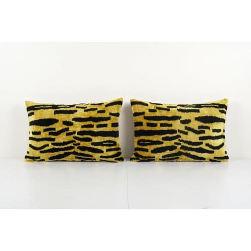 16" x 24" Handwoven Silk Ikat Velvet Pillow | Pillows by Vintage Pillows Store. Item composed of cotton