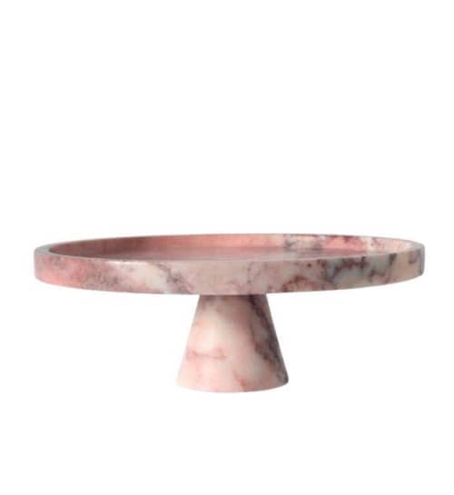 Pink Marble Cake Stand | Water Fixtures by AYMARBLEDESIGN LLC