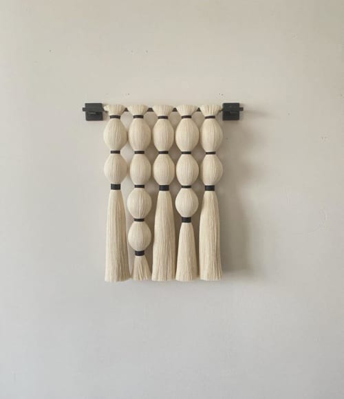 Black Macrame Wall Hanging, Boho Fiber Wall Art, Large Woven Tassel Tapestry,  Neutral Wall Art | Wall Hangings by İnanç Yılmaz