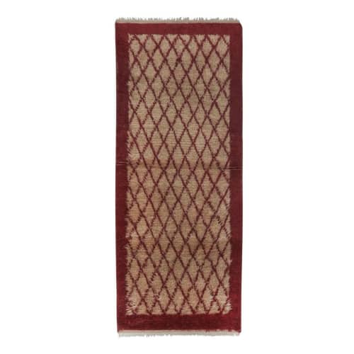 Vintage Organic Woon Brown Angora Mohair Tulu Rug Runner | Runner Rug in Rugs by Vintage Pillows Store. Item made of fabric with fiber