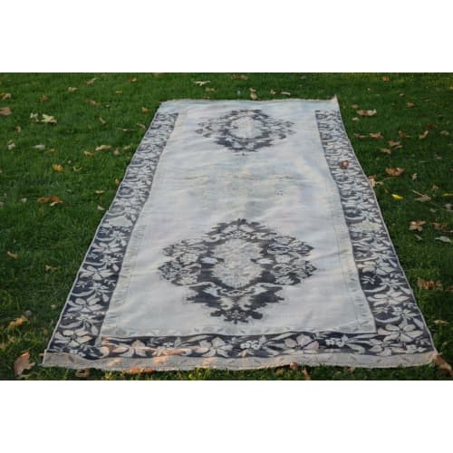 Hand Knotted Turkish Oushak  Natural Background Area Rug | Rugs by Vintage Pillows Store. Item composed of cotton and fiber