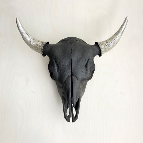 Bison Skull - Black | Wall Sculpture in Wall Hangings by Farmhaus + Co.. Item made of wood