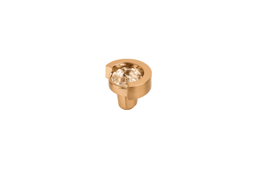 Astratto Ripple Round Knob With Brushed Brass Finish | Hardware by Windborne Studios. Item made of brass with glass