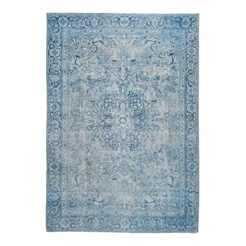 Vintage Animal Garden Turkish Oushak Rug With Rich Border | Area Rug in Rugs by Vintage Pillows Store. Item made of cotton & fiber