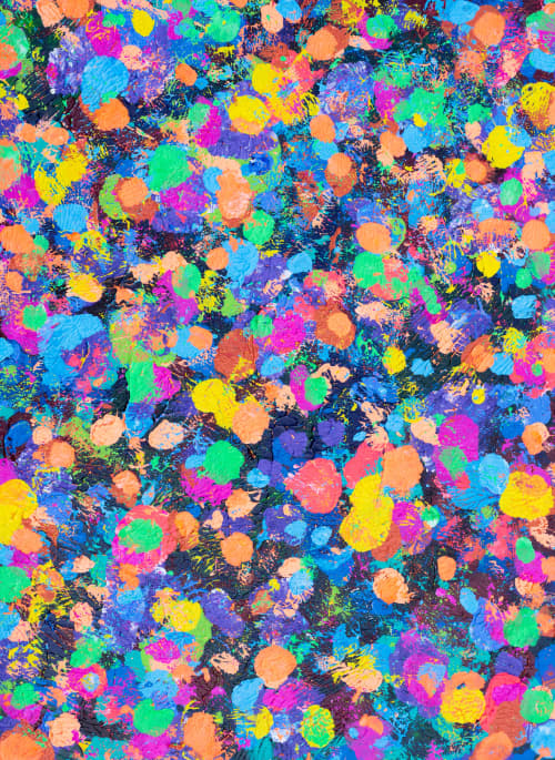 Neon Splatter | Oil And Acrylic Painting in Paintings by Brianne Valentino