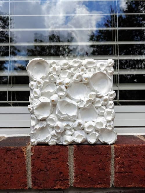 White textural painting, white sculptured wall decor | Oil And Acrylic Painting in Paintings by Natasha Kanevski. Item composed of canvas compatible with minimalism and contemporary style