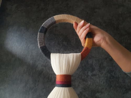 Large macrame wall hanging with tassels | Tapestry in Wall Hangings by Sarmal Design. Item made of cotton works with boho & minimalism style