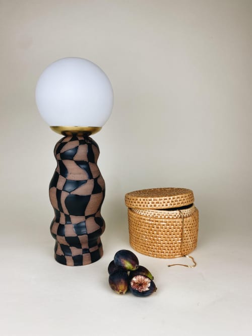 MS Paint Lamp | Table Lamp in Lamps by Rory Pots. Item composed of brass and stoneware in minimalism or mid century modern style