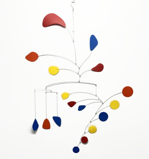 Large Mobile Hudsons Bay 1 Mobile - Primary Colors Mid | Wall Sculpture in Wall Hangings by Skysetter Designs. Item composed of metal compatible with mid century modern style