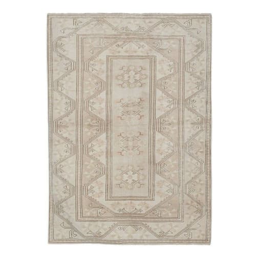 Oushak Rug, Mid Century Modern Primitive Decor Neutral Large | Area Rug in Rugs by Vintage Pillows Store. Item composed of cotton