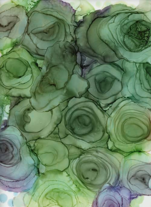 Verdant Blooms | Mixed Media in Paintings by Megan Spindler