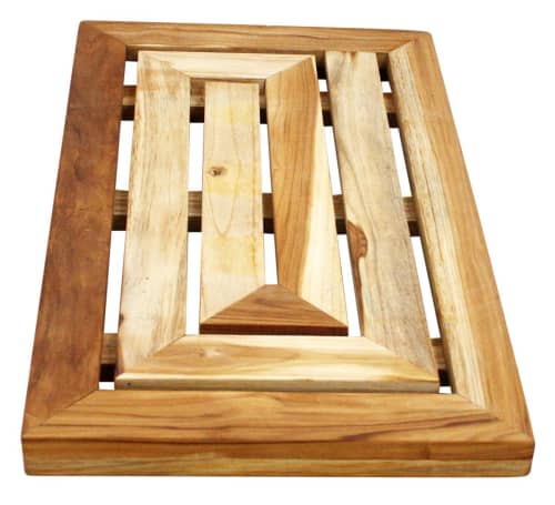 Haussmann® Teak Teak Maze Spa Mat 23.5 x 14 x 1.5 H Teak Oil | Rugs by Haussmann®