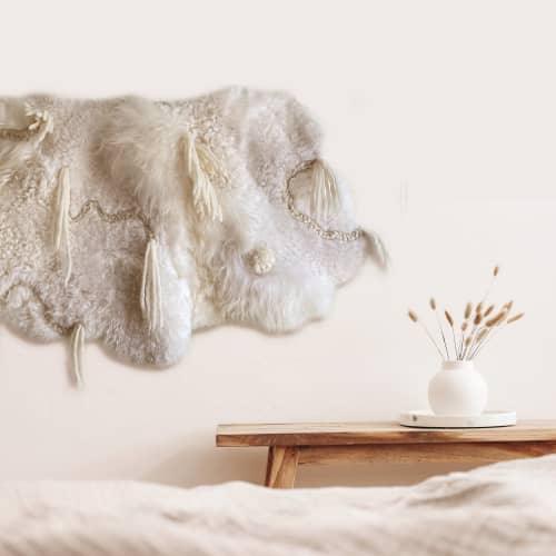 Miko Sheepskin Wall Hanging | Tapestry in Wall Hangings by Seven Sundays Studios. Item made of fabric