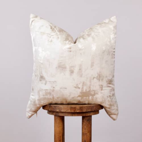 Silver Champagne Embroidered Decorative Pillow 21x21 | Pillows by Vantage Design