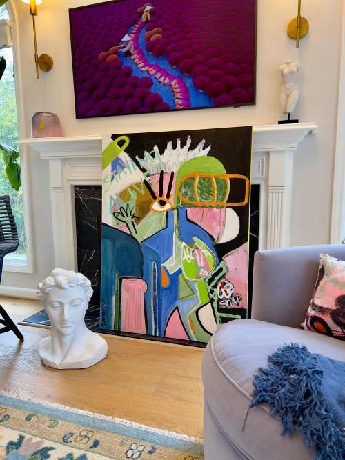 Under the Streetlights | Original Acrylic Painting | Oil And Acrylic Painting in Paintings by Aleea Jaques