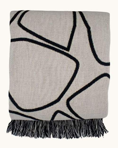 Raffē Throw | Linens & Bedding by Karbon Market. Item made of cotton with fiber