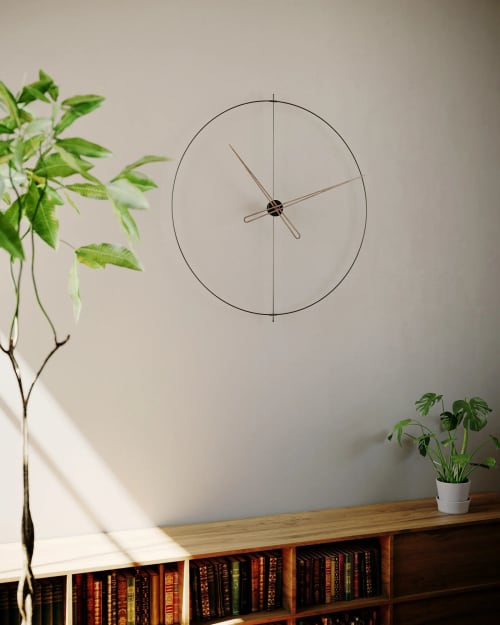 Massive Simple | Clock in Decorative Objects by MCLOCKS. Item made of oak wood with steel