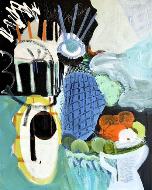 Music Man | Original Acrylic Painting | Oil And Acrylic Painting in Paintings by Aleea Jaques ,