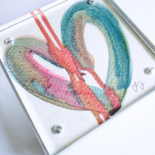 Rush Hour - Acrylic Heart Block Painting | Paintings by carrie song