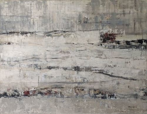 Hiver | Oil And Acrylic Painting in Paintings by Sophie DUMONT.. Item compatible with minimalism and contemporary style