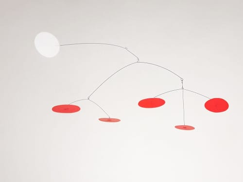 Sol Red Mobile | Sculptures by OM Editions: A Limited Edition Furniture Collection. Item made of steel