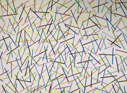 Kerplunk 40"x30" | Mixed Media in Paintings by Emeline Tate. Item made of synthetic