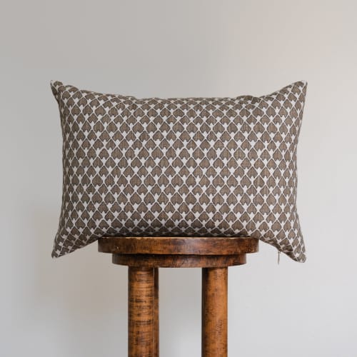 Brown Arrowhead Print Lumbar Pillow 14x20 | Pillows by Vantage Design