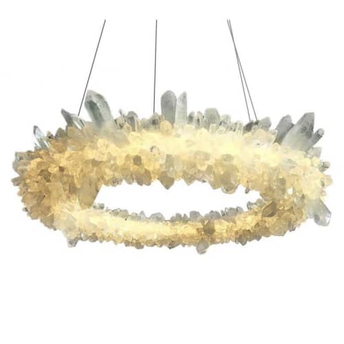 Alan Mizrahi AM1110 Diamond Ring Quartz | Pendants by Alan Mizrahi Lighting Design