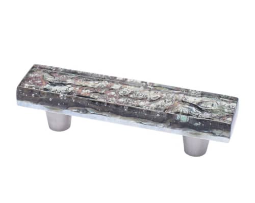 Pearl Shadow Grey 3" CC Pull | Hardware by Windborne Studios. Item composed of glass