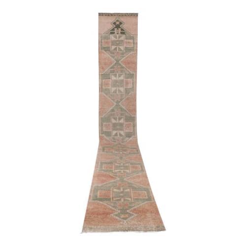 Distressed Extra Long Turkish Runner Rug - Stair Carpet | Rugs by Vintage Pillows Store. Item made of cotton & fiber