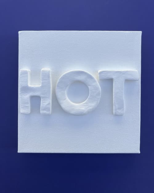 Hot 6"x6" | Mixed Media in Paintings by Emeline Tate. Item made of canvas with synthetic